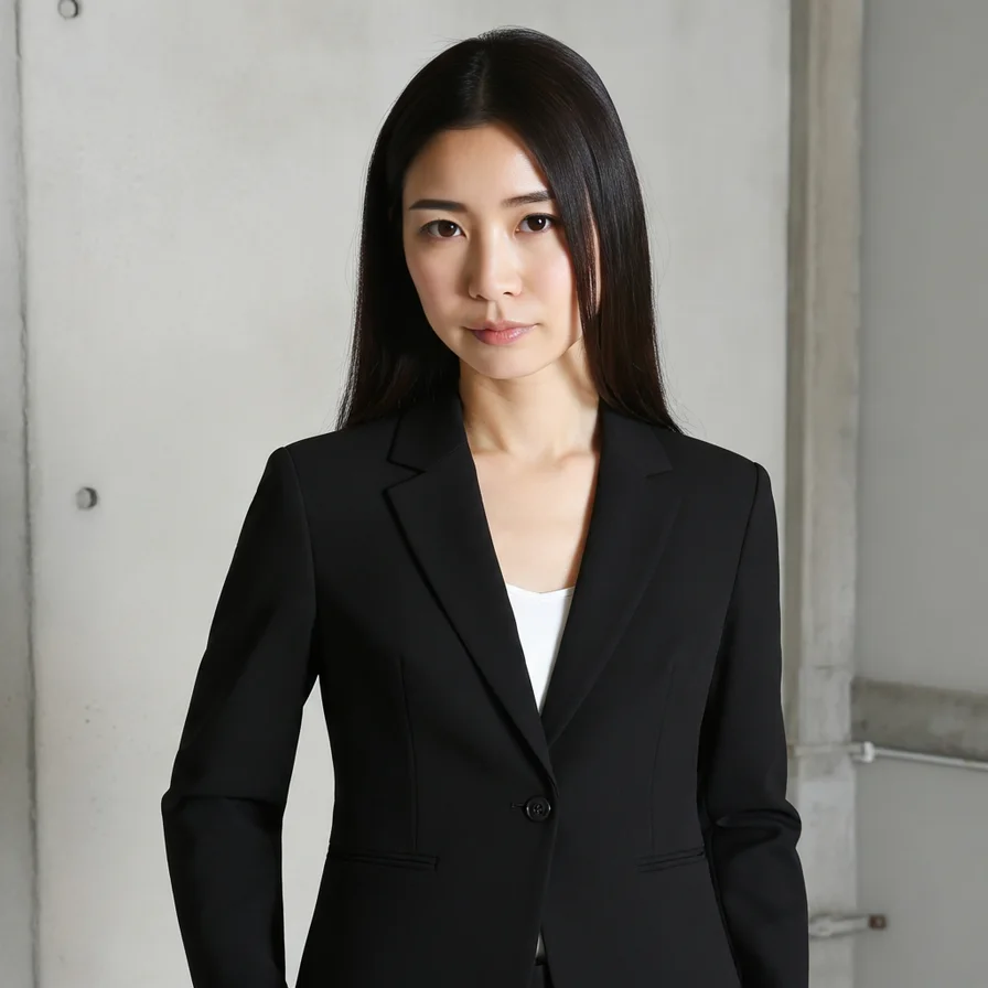 인더스트리얼 로프트에서 촬영한 같은 모델과 의상의 결과